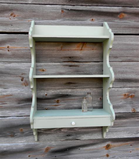 Happily Ever After Chalk Painted Green Wall Shelf