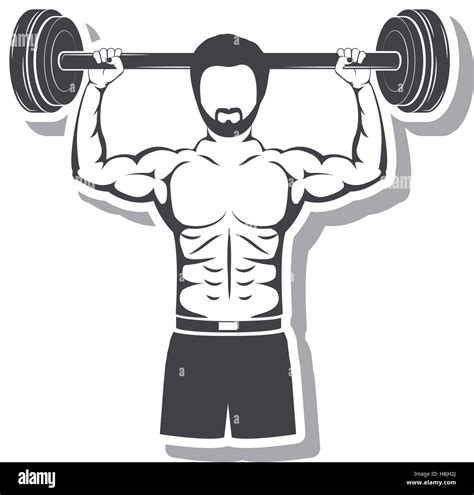Man Lifting Weights In Gym Stock Vector Images Alamy