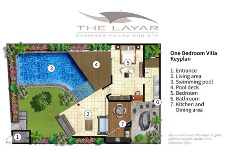 The kitchen is fitted with a dishwasher, a microwave and a fridge, as well as kettle and coffee machine. The Layar - one bedroom villa Floorplan - Elite Havens ...