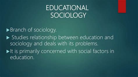 Sociology Of Education Ppt