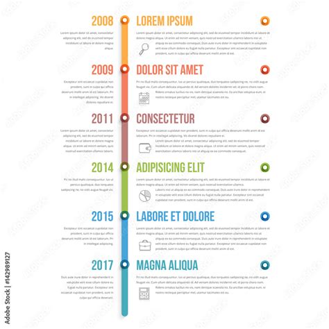 Vertical Timeline Infographics Stock Vector Adobe Stock