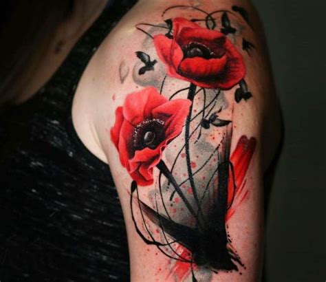 Wild Poppy Flowers Tattoo By Michael Taguet Post 20054 Red Poppy