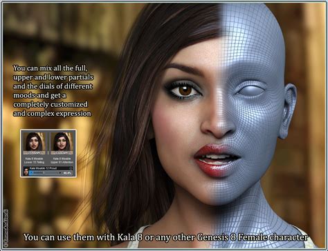 Mixable Expressions For Kala 8 And Genesis 8 Females Daz 3d