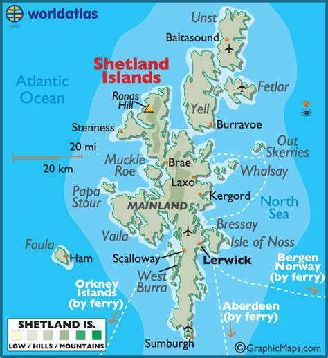 Shetland Islands Large Color Map