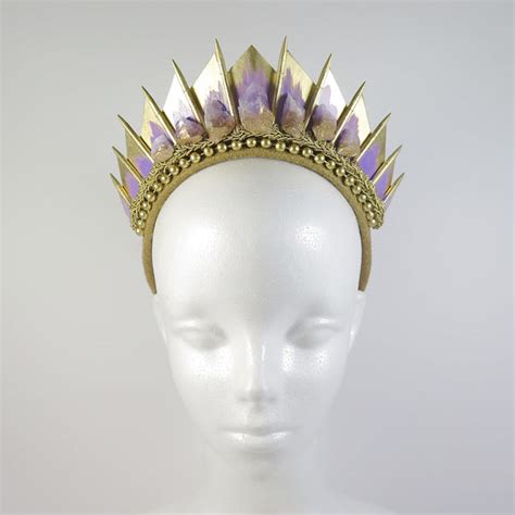 Amethyst Gold Blade Crown Loschy Designs