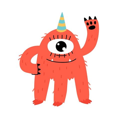 Premium Vector A Cute Red Monster Vector Illustration