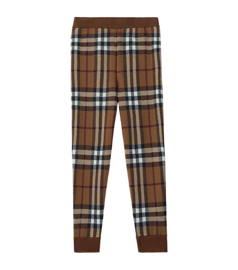 Burberry Brown Cashmere Check Sweatpants Harrods Uk