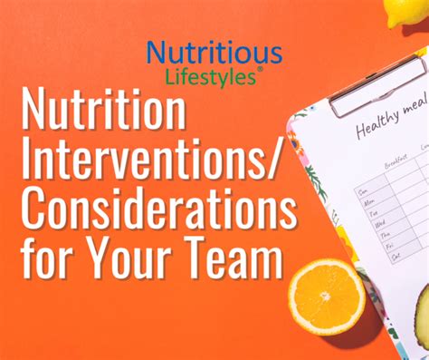 Nutrition Interventionsconsiderations For Your Team Dietitian