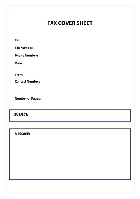 Free Fax Cover Sheet Template Printable Basic Pdf Word