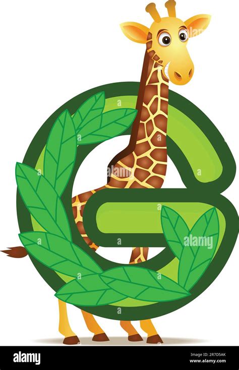 Animal Alphabet G With Giraffe Cartoon Stock Vector Image And Art Alamy