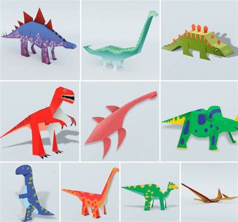 Dinosaurs Paper Dinosaurs Paper Model 3d Model Papercraft Etsy