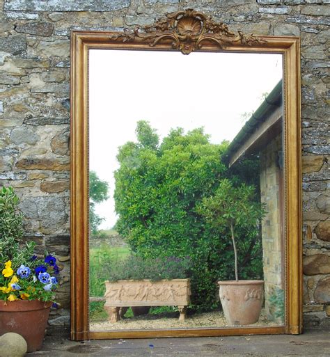 Large French Antique Floor Standing Mirror 711148 Uk
