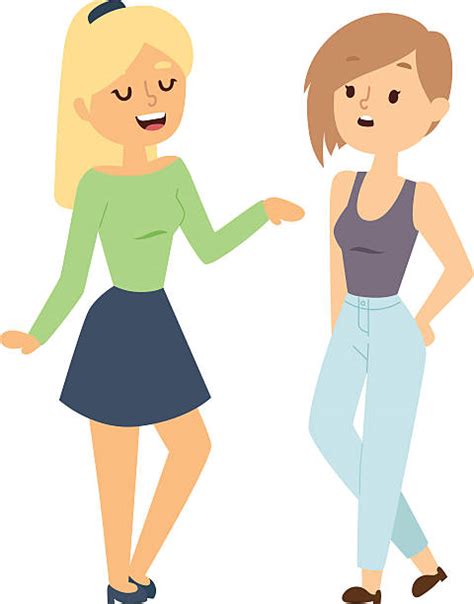 Two Teens Talking Illustrations Royalty Free Vector