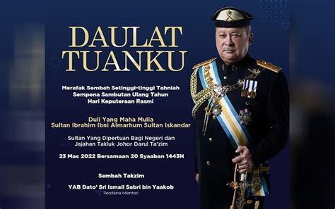 Pm Ucap Tahniah Sempena Hari Keputeraan Sultan Johor Harian Metro