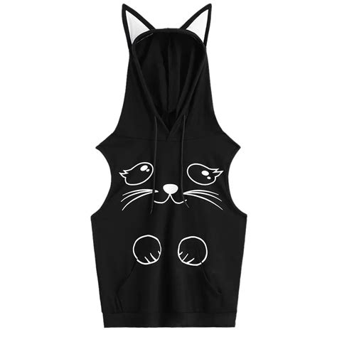 Autumn 2018 Harajuku Sweatshirt Hoodies Women Streetwear Cat Print