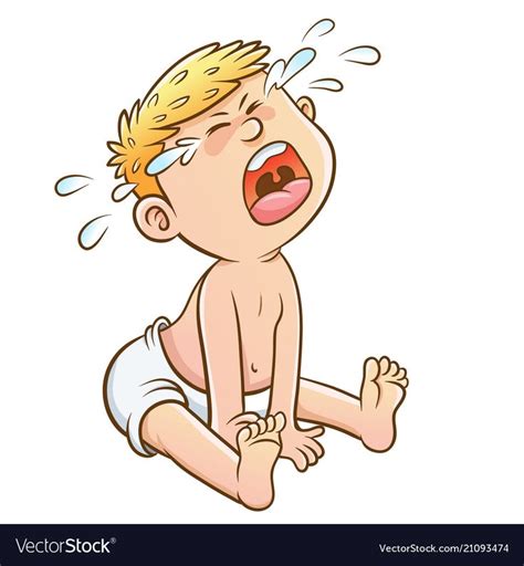 Baby Crying Cartoon Royalty Free Vector Image Vectorstock Baby