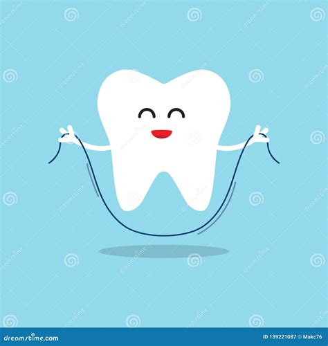 Teeth Flossing Symbol Dental Icons Royalty Free Stock Image