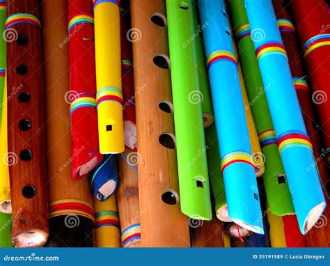 Wooden Colorful Flutes Royalty Free Stock Images Image