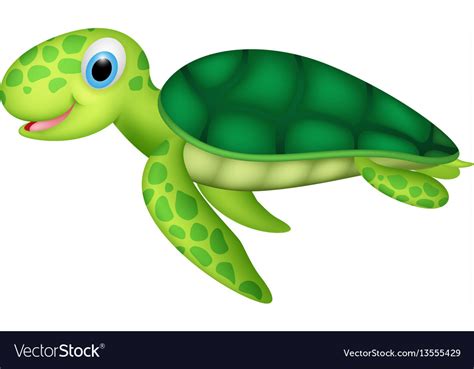 Happy Baby Sea Turtle Royalty Free Vector Image