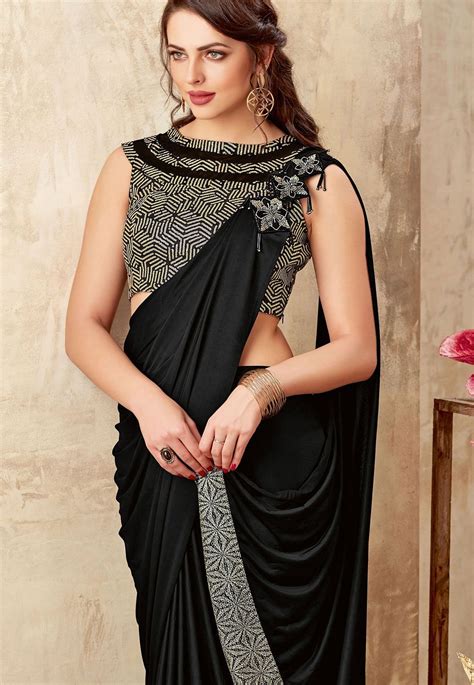 Buy Black Color Designer Party Wear Saree In Uk Usa And Canada