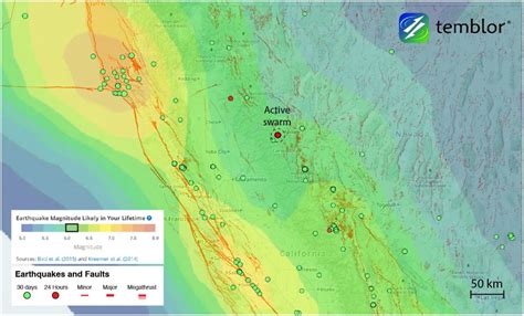 Information available includes the age of the most recent activity on each fault segment, surface rupture areas, and whether or not the faults are visible at the. california-earthquake-swarm-earthquake-forecast-map - Temblor.net