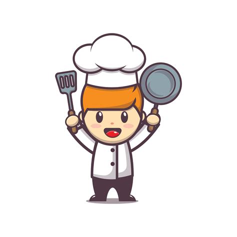 Cute Chef Mascot Cartoon Illustration 5458003 Vector Art At Vecteezy