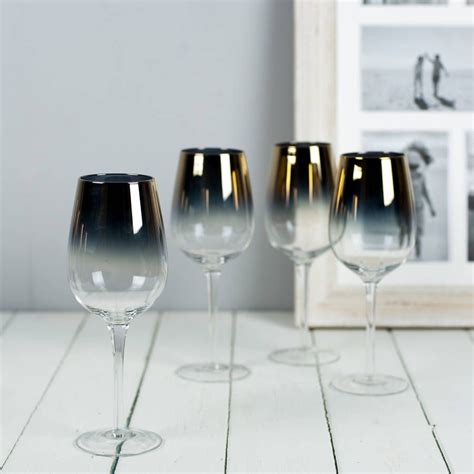 Gold Plated Wine Glasses Set Of Four Wine Glasses Wine Glass Wine