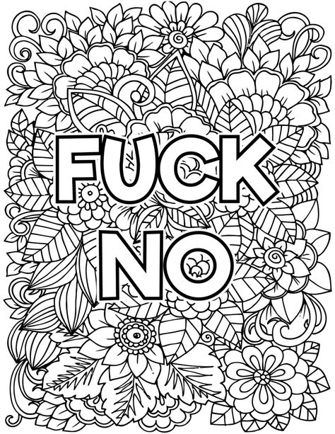 Adult Coloring Pages Swear Words Classic Fuck Edition Etsy