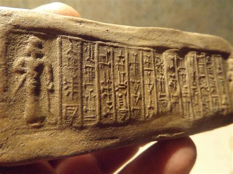 Mesopotamian Cuneiform Writing On Cylinder Seal Impression Kassite