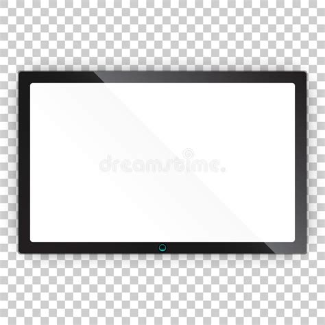 Realistic Tv Screen Vector Icon In Flat Style Monitor Plasma Il Stock