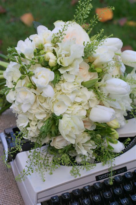 Winter Wedding Brides Bouquet With Anemone Hydrangea Tulip Roses