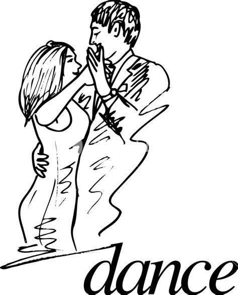 Sketch Of Young Couple Dancing Vector Illustration Royalty Free Stock