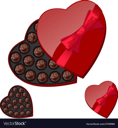 Heart Shaped Box With Chocolates Royalty Free Vector Image