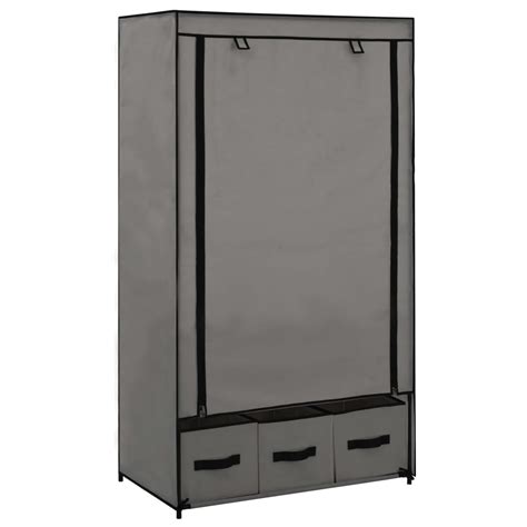 Kleiderschränke in grau lockern ihr ambiente auf und sorgen mit cleveren und funktionellen ideen für viel stauraum. Kleiderschrank Grau 87 x 49 x 159 cm Stoff ...