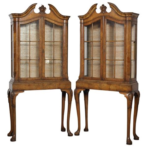19th Century Matching Pair George Ii Style Display Cabinets Display