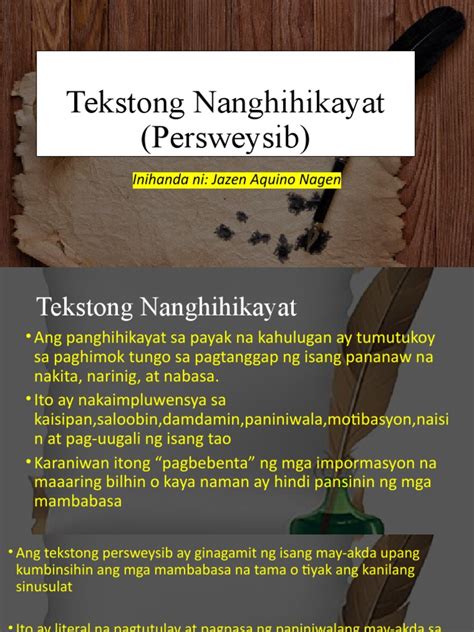 Tekstong Nanghihikayat Pdf
