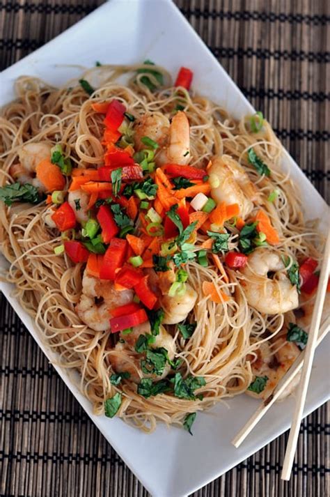 Curry powder is a seasoning, but lots of flavor also comes from a simple sauce of soy, rice vinegar, and. Hoisin Rice Noodles with Shrimp