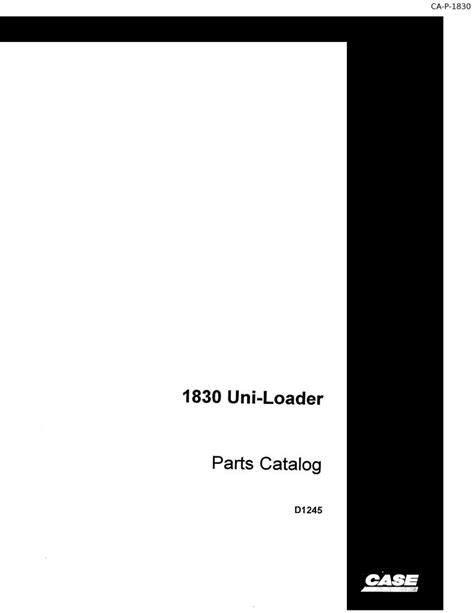 Case 1830 Uniloader Parts Manual