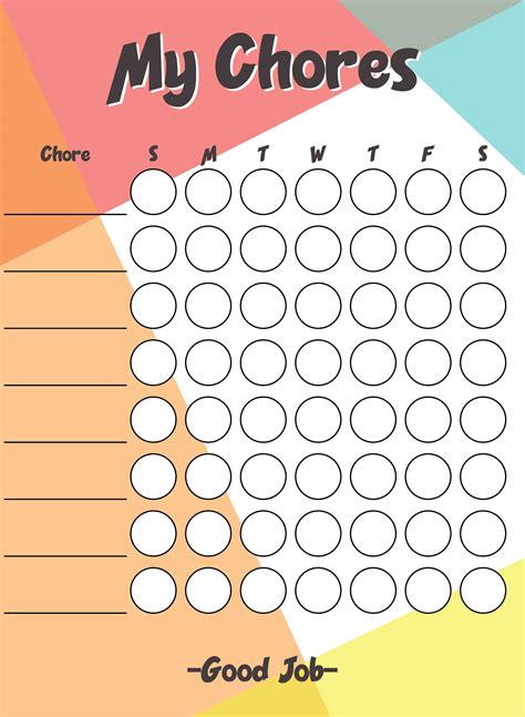 My Chore Chart 10 Free Pdf Printables Printablee