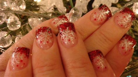 Snowflakes Nails Acrylic Nails Acrylic