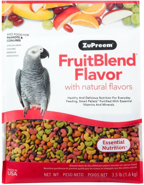 Zupreem Fruitblend With Natural Fruit Flavors Parrot And Conure Bird Food