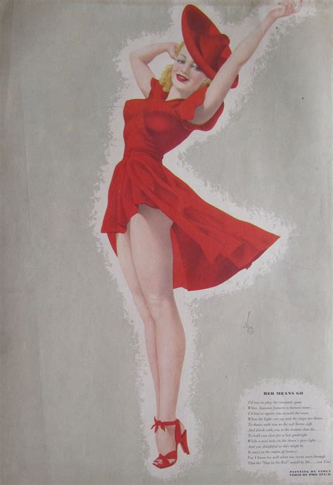 Original 1940 S Alberto Varga Sexy Pin Up Girl In Red Etsy