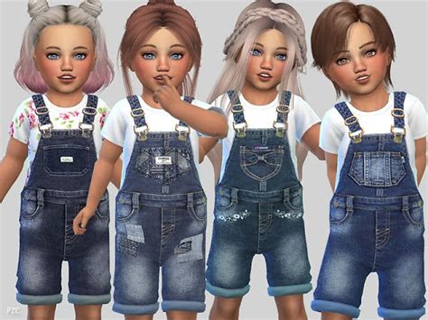 Sims 4 Ccs The Best Denim Short Overallstoddlers By