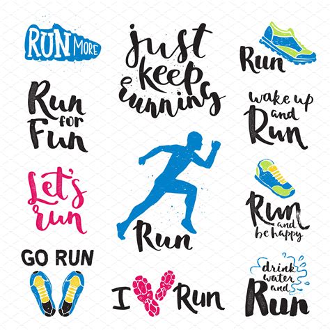 Vector Running Marathon Logo Healthcare Illustrations Creative Market
