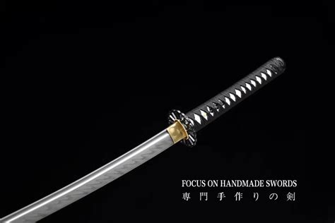 Hand Forged Clay Tempered With Nail Hamons Samurai Sword Full Tang Kat