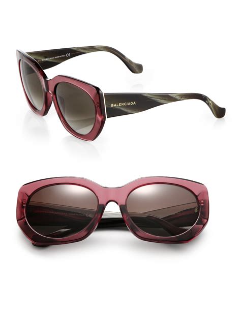Lyst Balenciaga 57mm Round Sunglasses In Pink