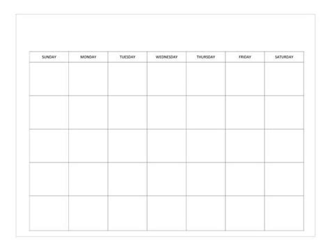 Sunday Start Printable Blank Monthly Calendar Available In 2 Etsy In