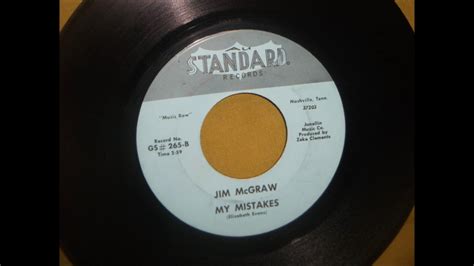 Jim Mcgraw My Mistakes Rare Country Song Youtube