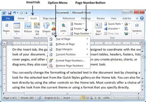 Remove the page number from the first page. Add Page Numbers in Word 2010 | My skill