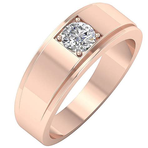 I1 G 050 Ct Round Cut Diamond Mens Engagement Ring Prong Set 14k Gold